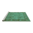 thumbnail image 2 of Ahgly Company Machine Washable Indoor Round Oriental Turquoise Blue Traditional Area Rugs, 8' Round, 2 of 4