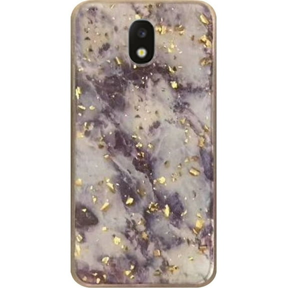 GSA Frozen Glitter Marble Case For Samsung Galaxy J3 (2018), J337, J3 Star, J3 Achieve & Express Purple