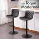 thumbnail image 5 of Set De 2 Bancos De Cocina Mostrador Barra Silla Taburete Comedor Respaldo Alto Altura Regulable y Función Giratoria 360°, 5 of 7