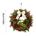 thumbnail image 3 of Qwtwty Artificial Christmas Wreath for Front Door, Farmhouse Christmas Door Wreath Decorations for Home Porch Wall Window Holiday Decor, 3 of 9