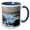 Blue/White, variant on 3drose, Usa, Oregon, Cape Perpetua and Thors Well at Sunset., 11oz Two-tone Black Mug