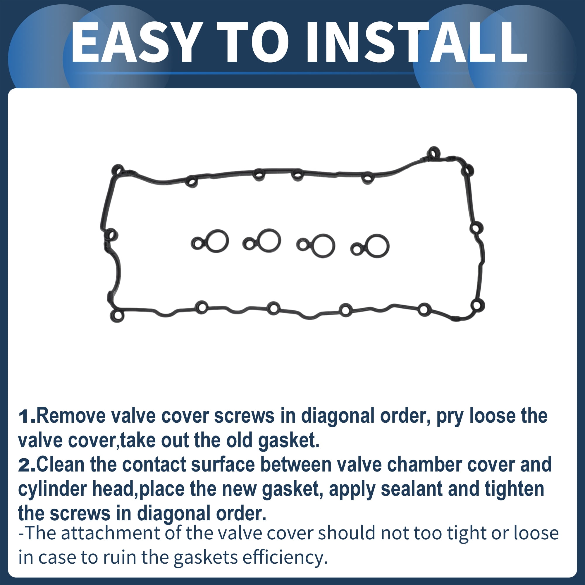 Unique Bargains Durable Valve Cover Gasket Set Compatible with Dodge Dart Models