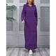 thumbnail image 4 of Vestido largo de punto suelto con capucha para mujer, vestidos casuales cálidos de felpa con bolsillo grande, Otoño e Invierno, 4 of 5