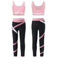 thumbnail image 5 of Eandarui Kids Girls Sport Tank Top Bra with Leggings Set Athletic Gymnastics Dance Outfits Yoga Gym Pink 16, 5 of 6