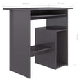thumbnail image 4 of vidaXL Desk High Gloss Grey 80x45x74 cm Engineered Wood, 4 of 4