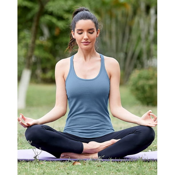 Yoga Racerback Tanktop for Women with Built in Bra - China Yoga Tank Top  and Yoga Tops price