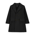 thumbnail image 3 of Boys Wool Blend Long Jacket Notched Lapel Collar Double Breasted Trench Coat Fall Lightweight Peacoat with Pockets, 3 of 6