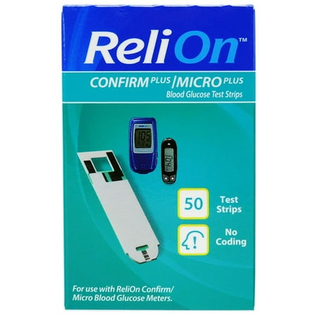 ReliOn Confirm Micro Blood Glucose Test Strips, 50