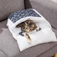 thumbnail image 2 of Saco de dormir para gatos Nido de gato suave y acogedor con cúpula para cama de perrera de invierno para mascotas - Azul marino S (menos de 4 libras) Kuyhfg Sin marca, 2 of 4