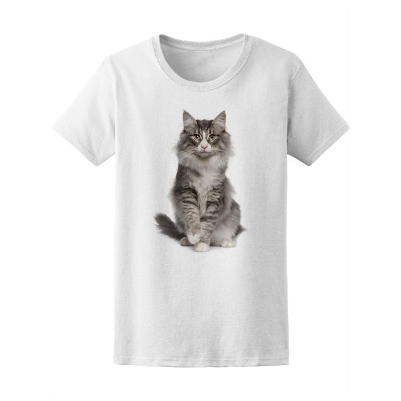 Beautiful Norewgian Forest Cat T-Shirt Women -Image by Shutterstock, Female Large
