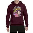 thumbnail image 2 of Wild Bobby Betty Boop Peace, Love and Girl Power Betty Boop Unisex Hoodie Sweatshirt, Maroon, X-Large, 2 of 5