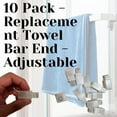 thumbnail image 2 of 10 PACK - Replacement Towel Bar End - Adjustable Replacement Towel Bar End Caps for End Durable Plastic Wall Mount, Universal Towel Bar End for for Bathroom, Outdoor Showers, and More, 2 of 7