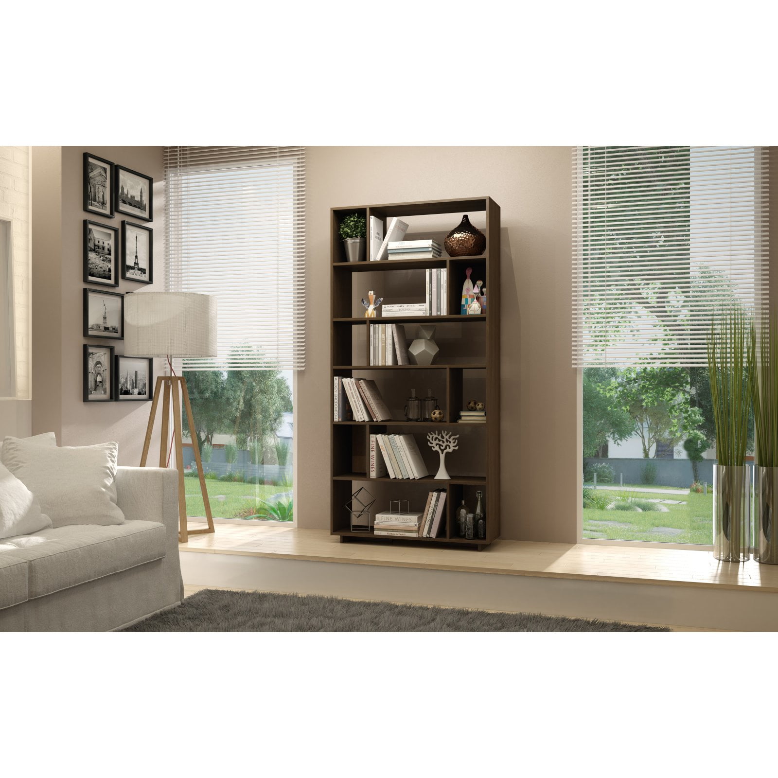 Manhattan Comfort Maringa 12 Shelf Decorative Bookcase Com
