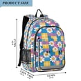 thumbnail image 2 of FORMRS School Backpack 17" Student Travel Bag with Laptop Compartment, Blue Checkered Daisy, 2 of 7