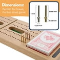 thumbnail image 3 of WE Games Solid Wood 2 Track Travel Cribbage Set, Cards & Metal Pegs, 3 of 11
