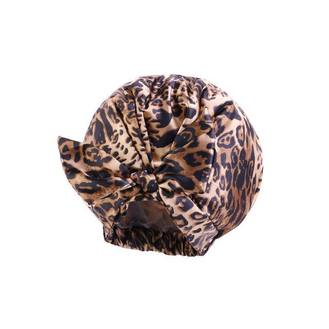 SAYOO Gorro de ducha impermeable para mujer, color sólido/flor/estampado de puntos/sombrero lavable para el cabello de salón de baño de leopardo SAYOO Moda