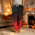 thumbnail image 2 of Hsovts Pajama Pants Men Funny Bat Graphic Ultra Lightweight Drawstring Stretch Pants 2026 New Fashion Comfy Relaxed Trousers with Pockets Red M, 2 of 7