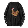 thumbnail image 4 of Shadoumai Christmas Chicken Graphic Sweatshirts For Women Crew Neck Pullover Cute Xmas Long Sleeve Crewneck Sweatshirt Pullover Tops, 4 of 5
