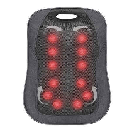 Comfier Shiatsu Back Massager with Heat , 12 Deep-Kneading Massage Nodes , Portable Massage Cushion Chair Pad for Office Home