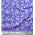 thumbnail image 1 of Soimoi Purple polyester Crepe Fabric Floral & Brush Stroke Print Sewing Fabric Yard 52 Inch Wide, 1 of 3
