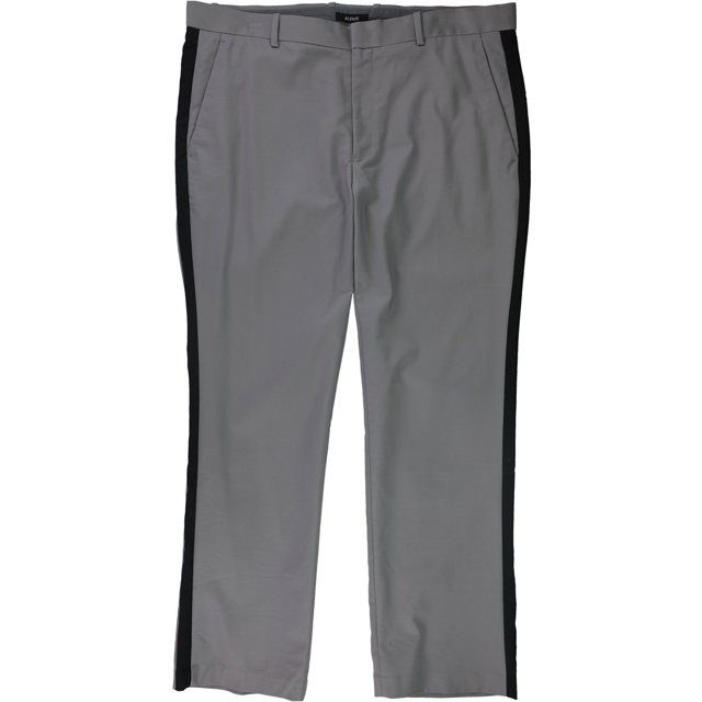 Alfani - Pantalones de vestir con rayas laterales para hombre, color gris, 36 W x 29 L