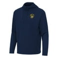 thumbnail image 2 of Men's Antigua Navy Milwaukee Brewers Connected Quarter-Zip Pullover Hoodie, 2 of 3