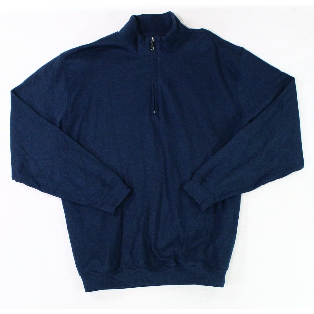 Scott Barber - Mens Sweater Navy Large Knitted 1/2 Zip Cotton L ...