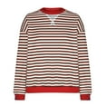 thumbnail image 4 of Htigea Womens Oversized Sweatshirts Crewneck Long Sleeve Striped Tops Casual Loose Fit Pullover Y2K Shirts Fall Workout Sweatshirt Red XL, 4 of 5