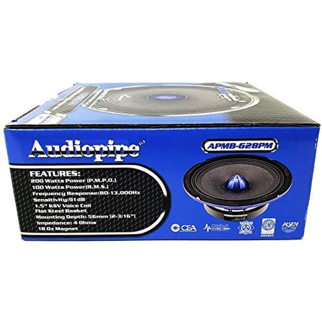 AudioPipe APMB-628PM 6 Pulgadas 200 Watts Max 100 Watts RMS Potencia B