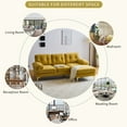 thumbnail image 7 of Sectional Couches for Living Room, Convertible Sectional Sofa L Shaped Couch with Tufting Backrest & Armrest, Comfy Sofa Couch with Metal Legs, 3-Seat Small Sofa Couch for Bedroom, Small Space, Yellow, 7 of 7