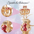 thumbnail image 2 of Matashi Valentine’s Day Gift for Women, 24K Gold Plated Flower Ornament in Vase with Red Crystals & Dragonfly, Decorative Home Decor, 2 of 8