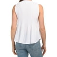 thumbnail image 2 of Sunny Leigh Women's Tie Front Pleated Sleeveless Top Blouse-White / XL, 2 of 5