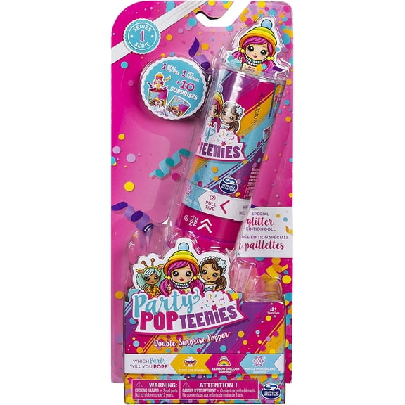 Party Popteenies - Double Surprise Popper, with Confetti, Collectible Mini Doll and Accessories, for Ages 4 and Up (Styles May Vary)