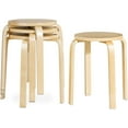 thumbnail image 1 of Juego de 4 taburetes apilables de madera curvada COSTWAY 46 cm de altura, 1 of 9