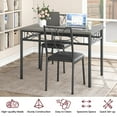 thumbnail image 3 of Jojoka 5 Piece Dining Set for 4, Wood Top Table and 4 PU Leather Upholstered Chairs, Industrial Breakfast Dinette Home Furniture for Small Space, Kitchen, Apartment, Dining Room, Rustic Grey, 3 of 11