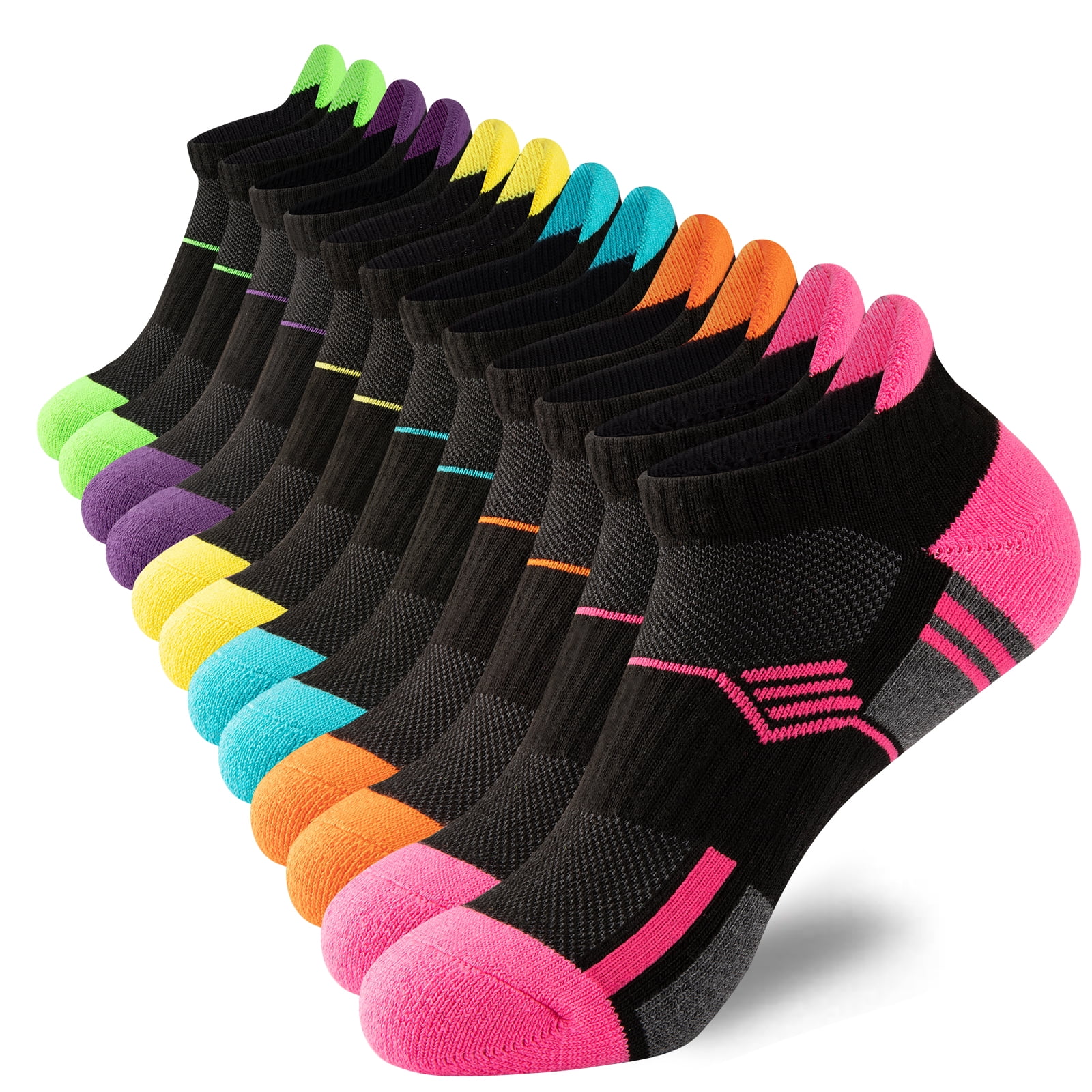COOPLUS Womens Ankle Socks Performance Low Cut Athletic Socks 6 Pairs