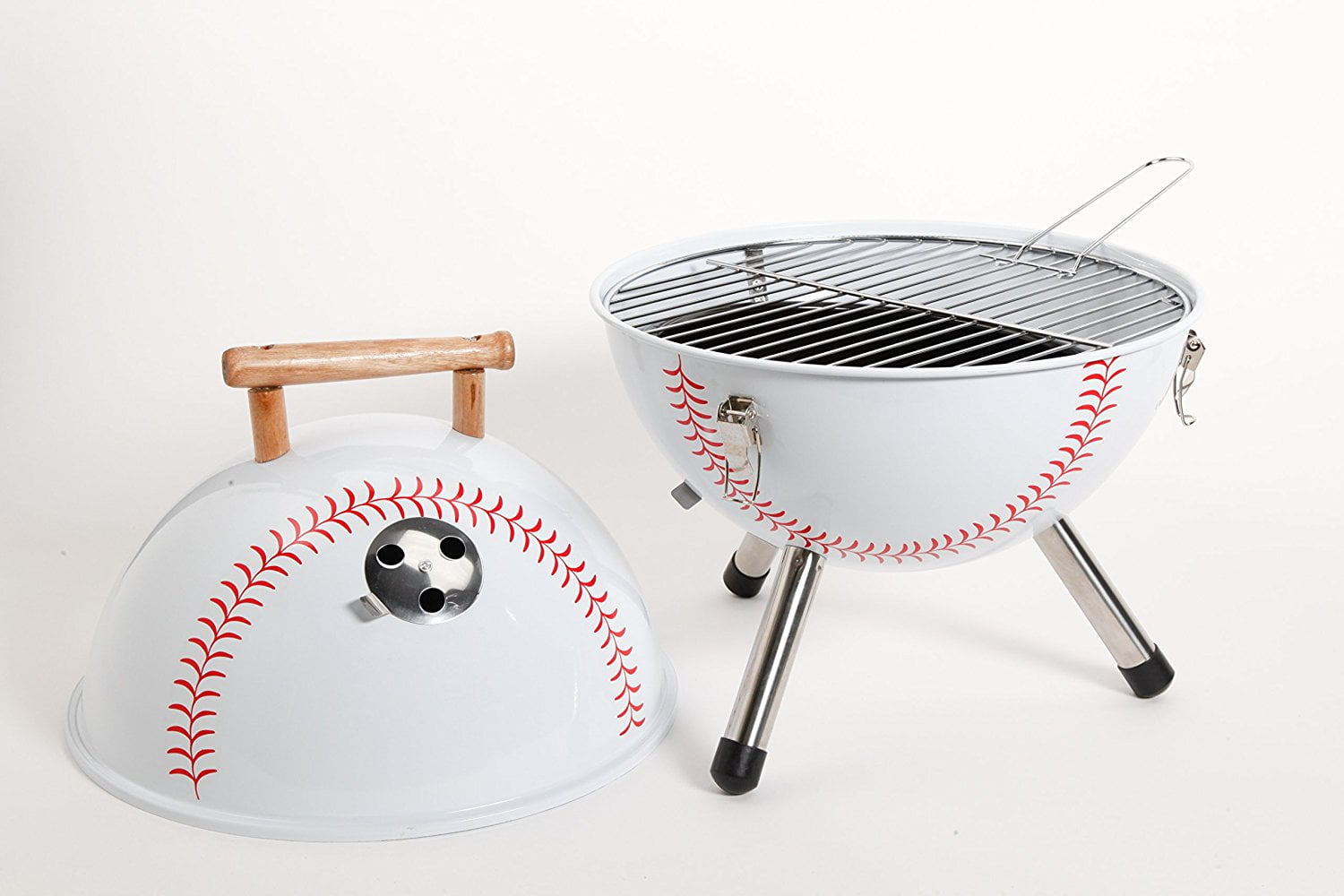 Gibson 8.8 Home Baseball BBQ Steel Grill with Wood Handle ...