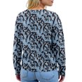 thumbnail image 7 of Women's Sweater Cute Fun Printing Sweater Fall And Winter Long Sleeve Knitted Sweater for Fall Winter Blooming Styles,Blue,L, 7 of 7