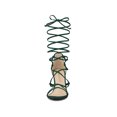 thumbnail image 6 of BLISSFUL STEP Women Strappy Straps Lace Up Stiletto Heel Sandals Dark Green 10, 6 of 7