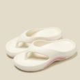 thumbnail image 2 of Mens Womens Unisex EVA Flip Flops Thong Sandals Platform Summer Beach Shoes Non Slip Waterproof Quick Dry Comfortable Arch Support Cushioned White,Size 5.5-6, 2 of 6