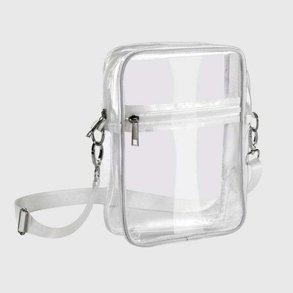 Sleek Clear Women's Shoulder Bag- White