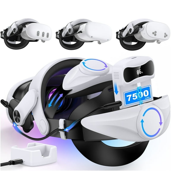 VR Head Strap Compatible with Meta Quest 3/3S/2, Adjustable Elite Strap Replacement Intended for Quest 4 Head Strap, Enhanced VR Accessories Support Comfort Reduce Pressure Extend Playtime