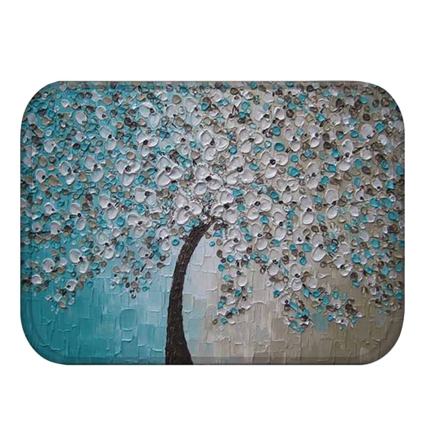 Pintura al óleo Árbol Coral Terciopelo Estera Puerta de la cocina Entrada Alfombras antideslizantes Baño Alfombras de sala de estar Advancent JJ20220-12