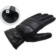 thumbnail image 4 of Mens Warm Winter Leather Gloves Dress Motorcycle Driving Cold Weather Thermal Lining (Black, Large), 4 of 6