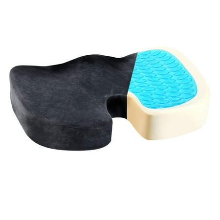 Gel Enhanced Seat Cushion - Non-Slip Orthopedic Gel & Memory Foam Coccyx Cushion for Tailbone Pain - Office Chair Car Seat Cushion - Sciatica & Back Pain (Best Coccyx Cushion India)