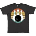 thumbnail image 3 of Inktastic Bowling Pins Ball Bowler Retro Sunset T-Shirt, 3 of 5