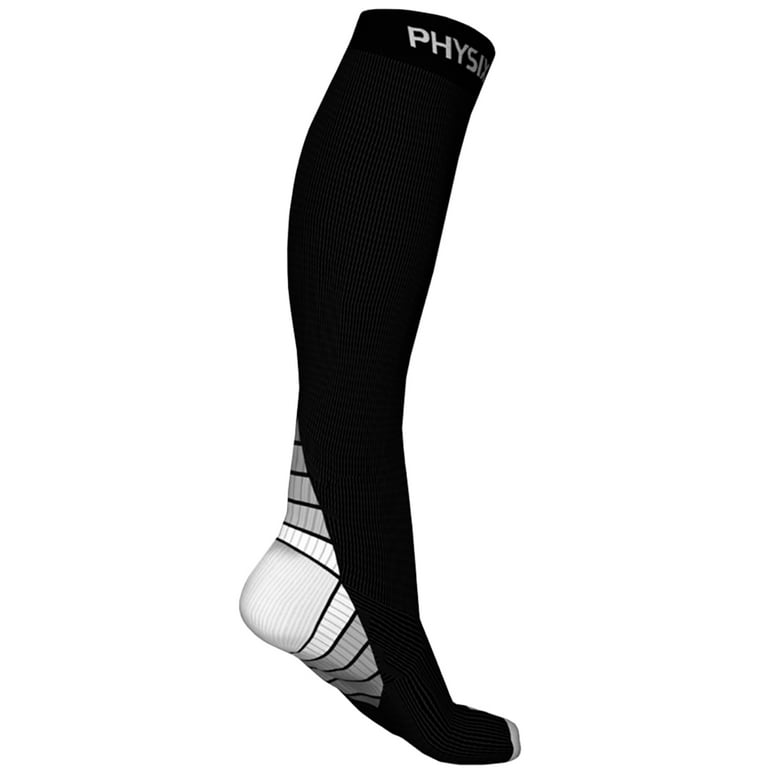 Physix Gear Compression Socks for Men & Women mmhg Graduated Athletic for  Running Nurses Shin Splints Flight Travel Black/Green Large-X-Large 