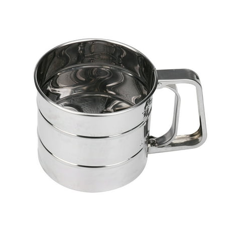 

YANXIAO New Stainless Steel Flour Sifter Sieve Filter Baking Icing Sugar Powder Strainer Silver 2023 As Shown - Home Gift