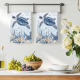 thumbnail image 3 of Blue Turtle Coastal Kitchen Towels Set of 3, Beach Starfish Nautical Coral Botanical Absorbent Dish Towels for Kitchen, Microfiber Hand Towel, Quick Drying Tea Towel for Cleaning Dishcloths, 3 of 7