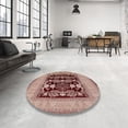 thumbnail image 4 of Ahgly Company Machine Washable Indoor Rectangle Industrial Modern Dark Salmon Pink Area Rugs, 5' x 7', 4 of 7